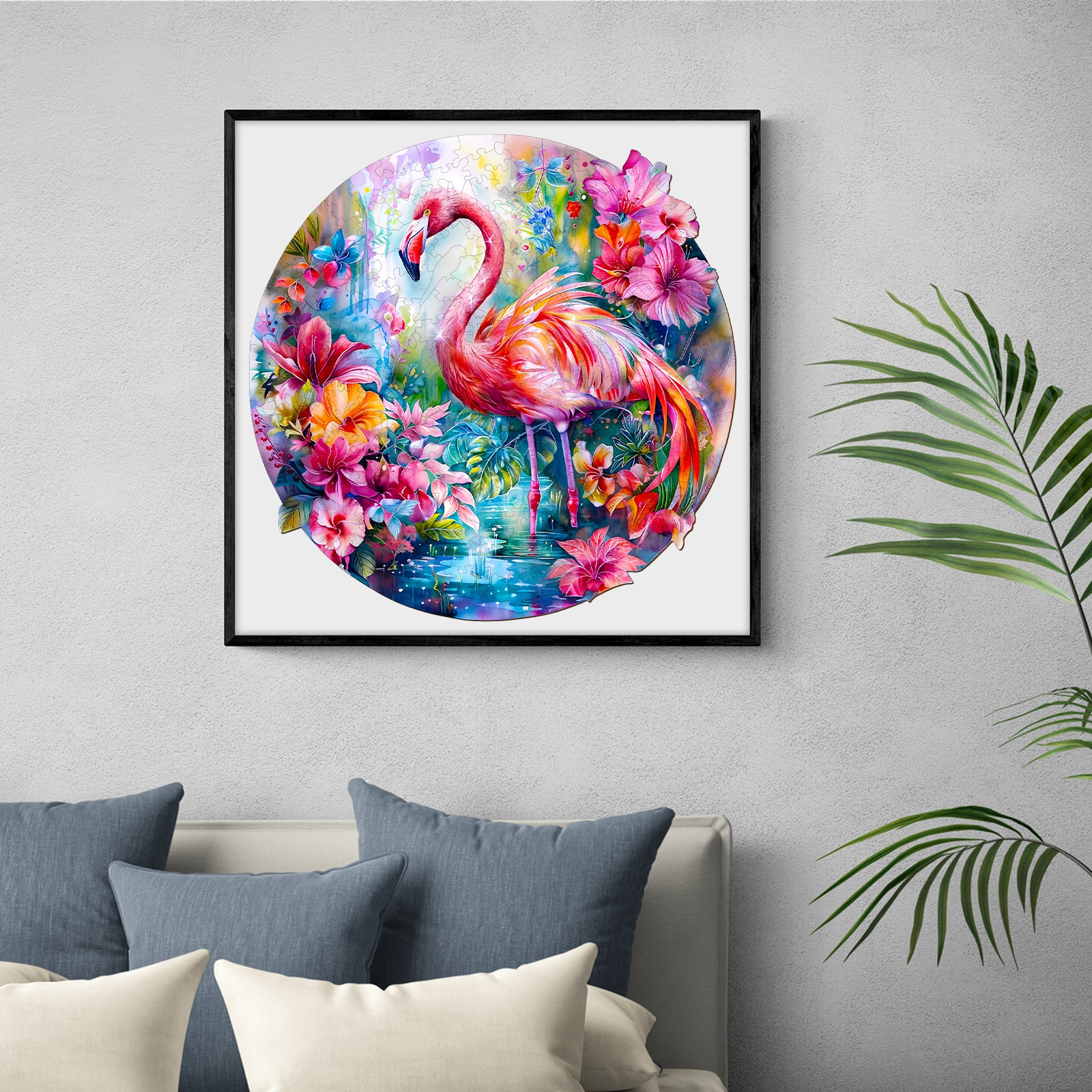 Wooden Jigsaw Puzzle - Charming flamingo - Image 7