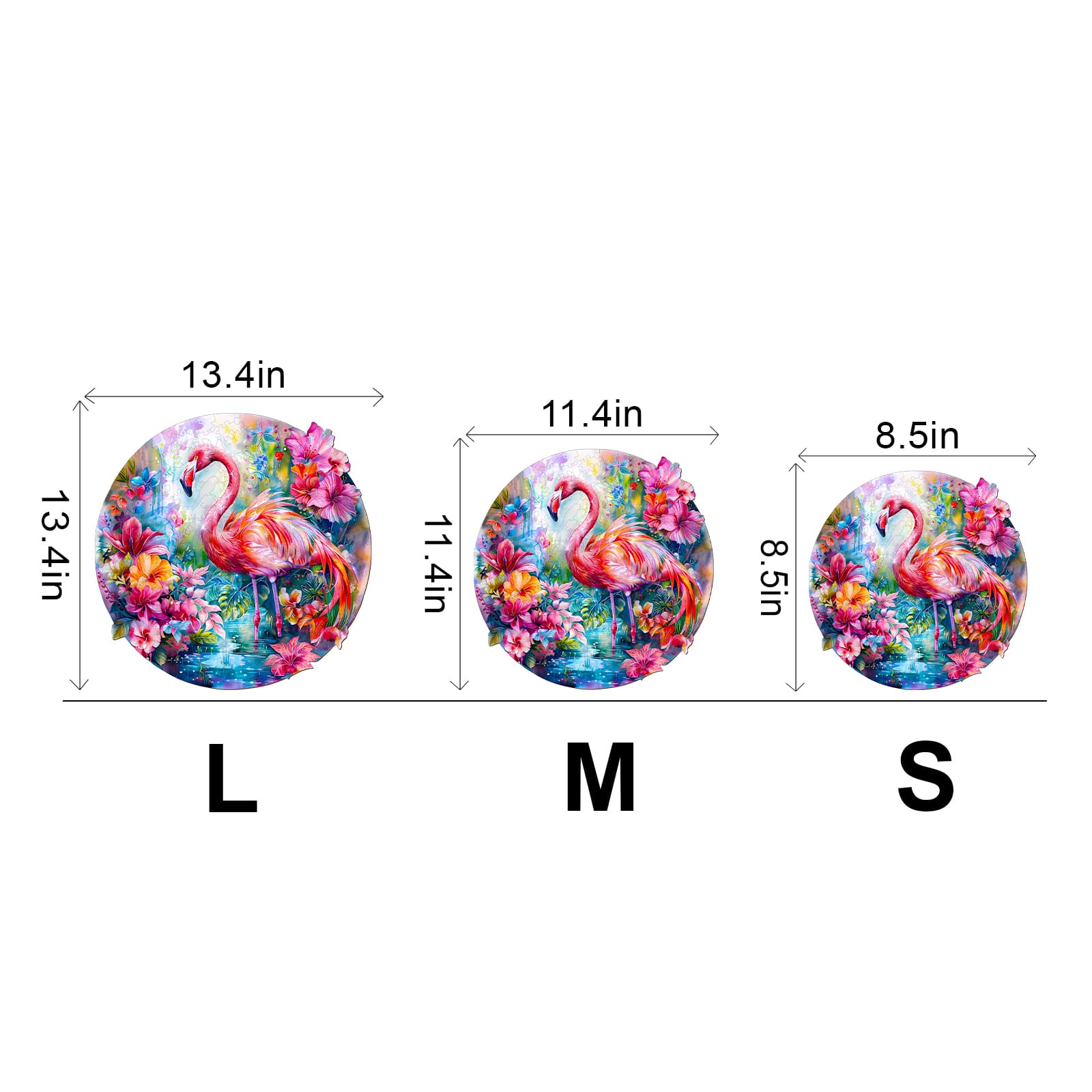 Wooden Jigsaw Puzzle - Charming flamingo - Image 3