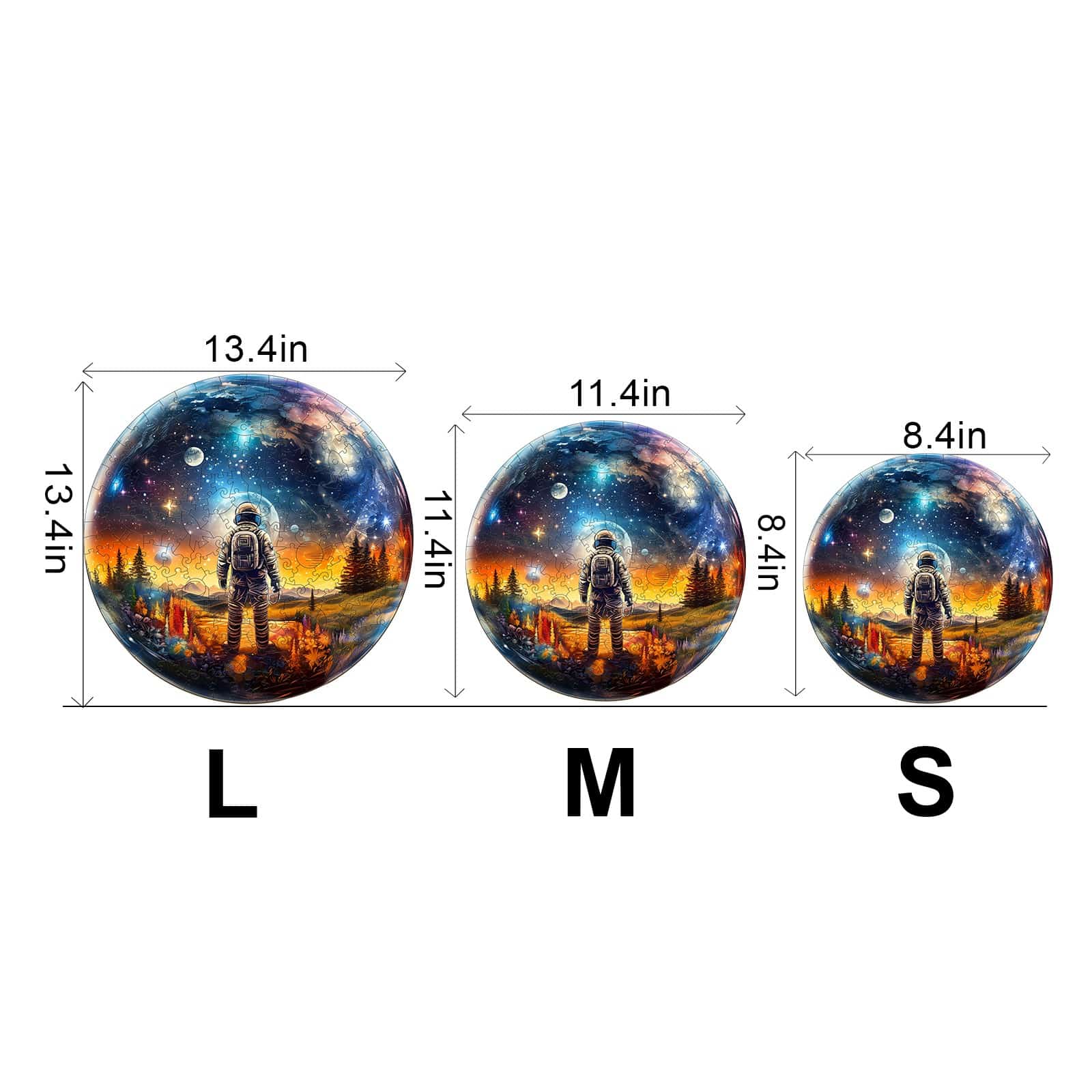 Wooden Jigsaw Puzzle -Crystal Ball Astronaut - Image 3