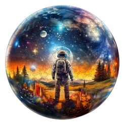 Wooden Jigsaw Puzzle -Crystal Ball Astronaut