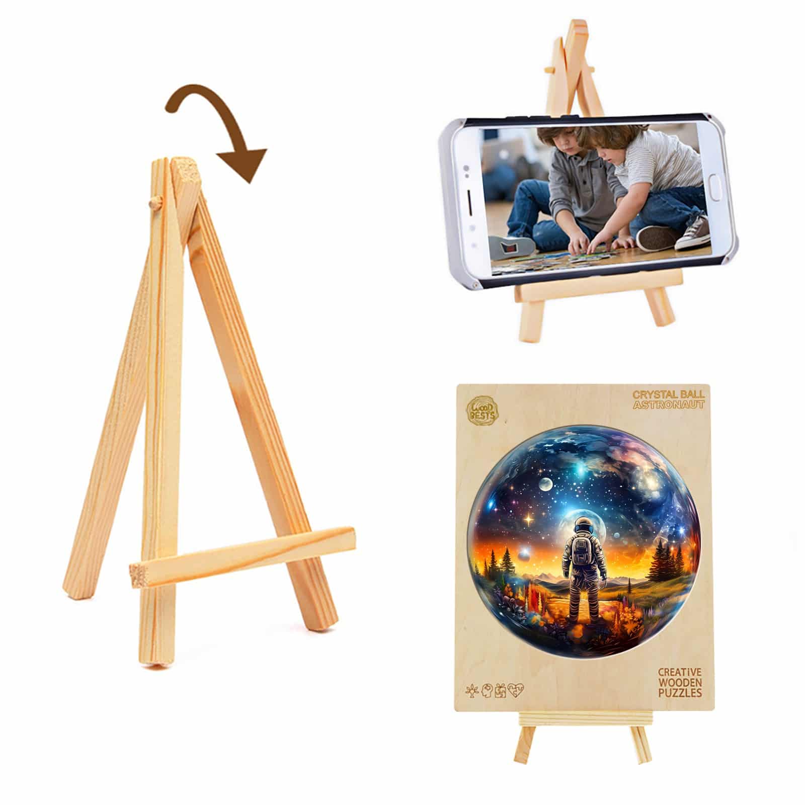 Wooden Jigsaw Puzzle -Crystal Ball Astronaut - Image 6