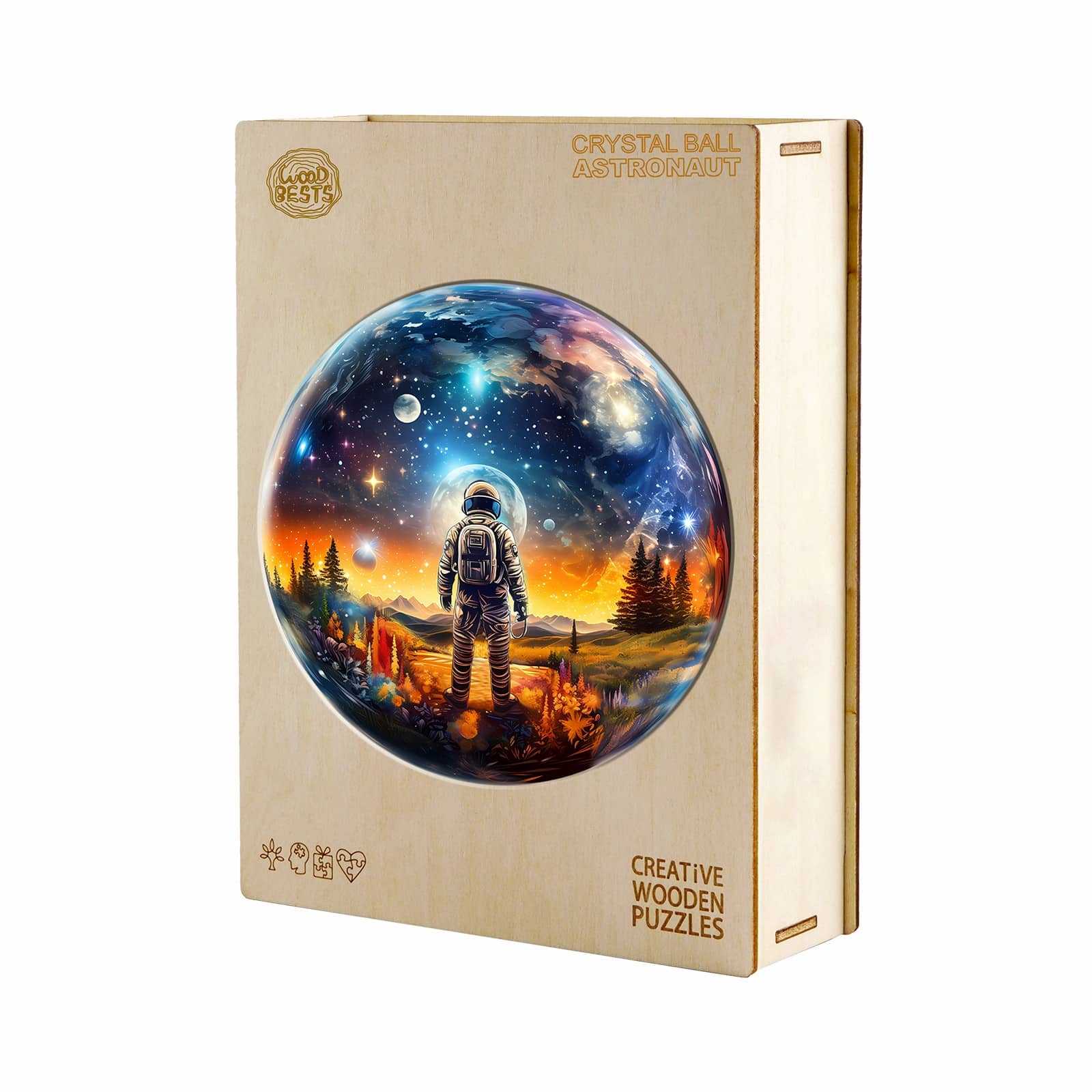 Wooden Jigsaw Puzzle -Crystal Ball Astronaut - Image 5