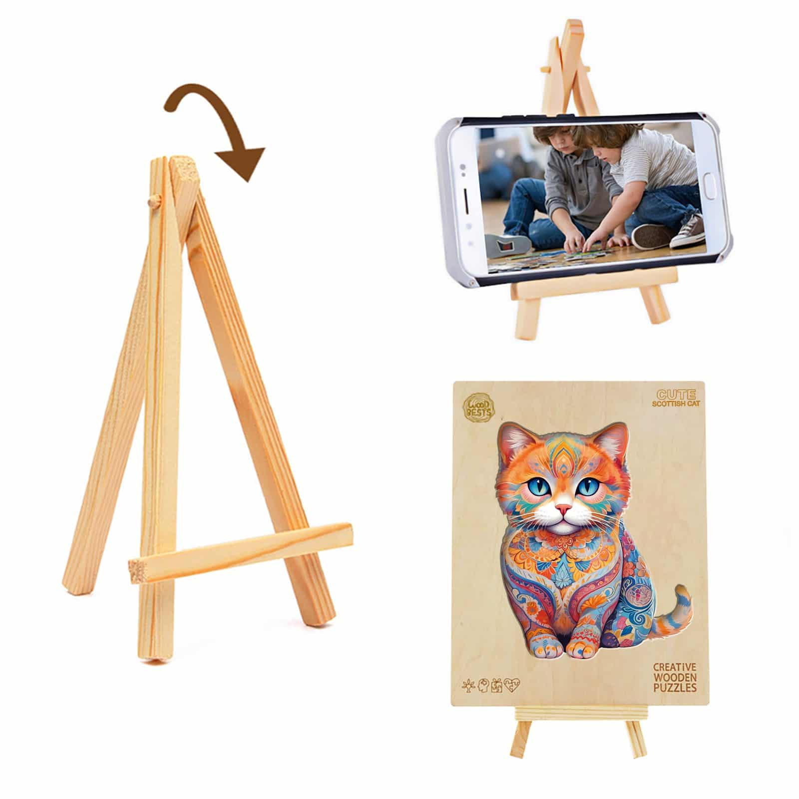 Wooden Jigsaw Puzzle - Cute Scottish Cat - Image 6