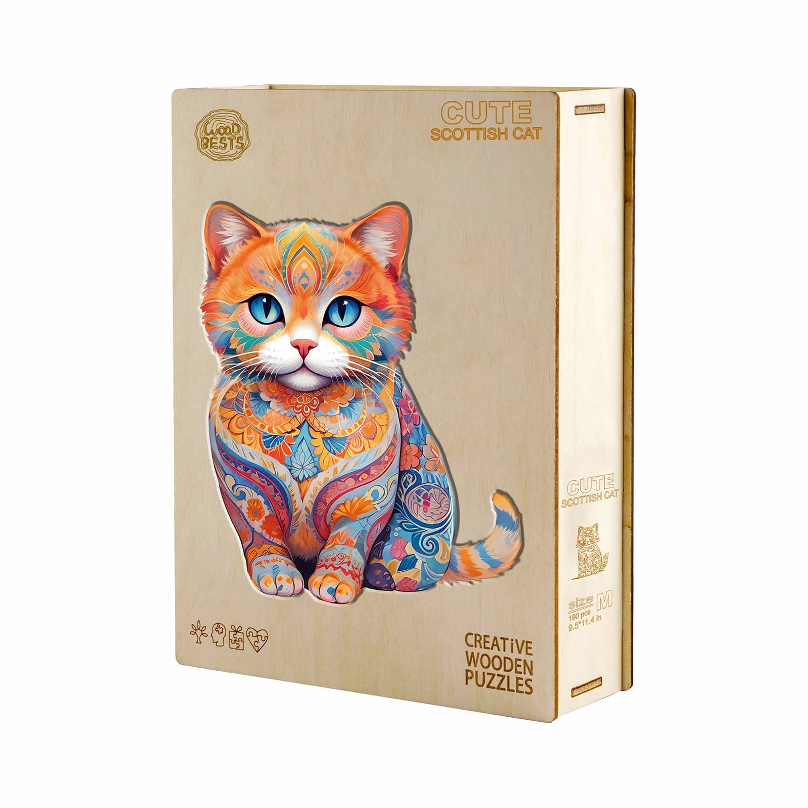 Wooden Jigsaw Puzzle - Cute Scottish Cat - Image 5