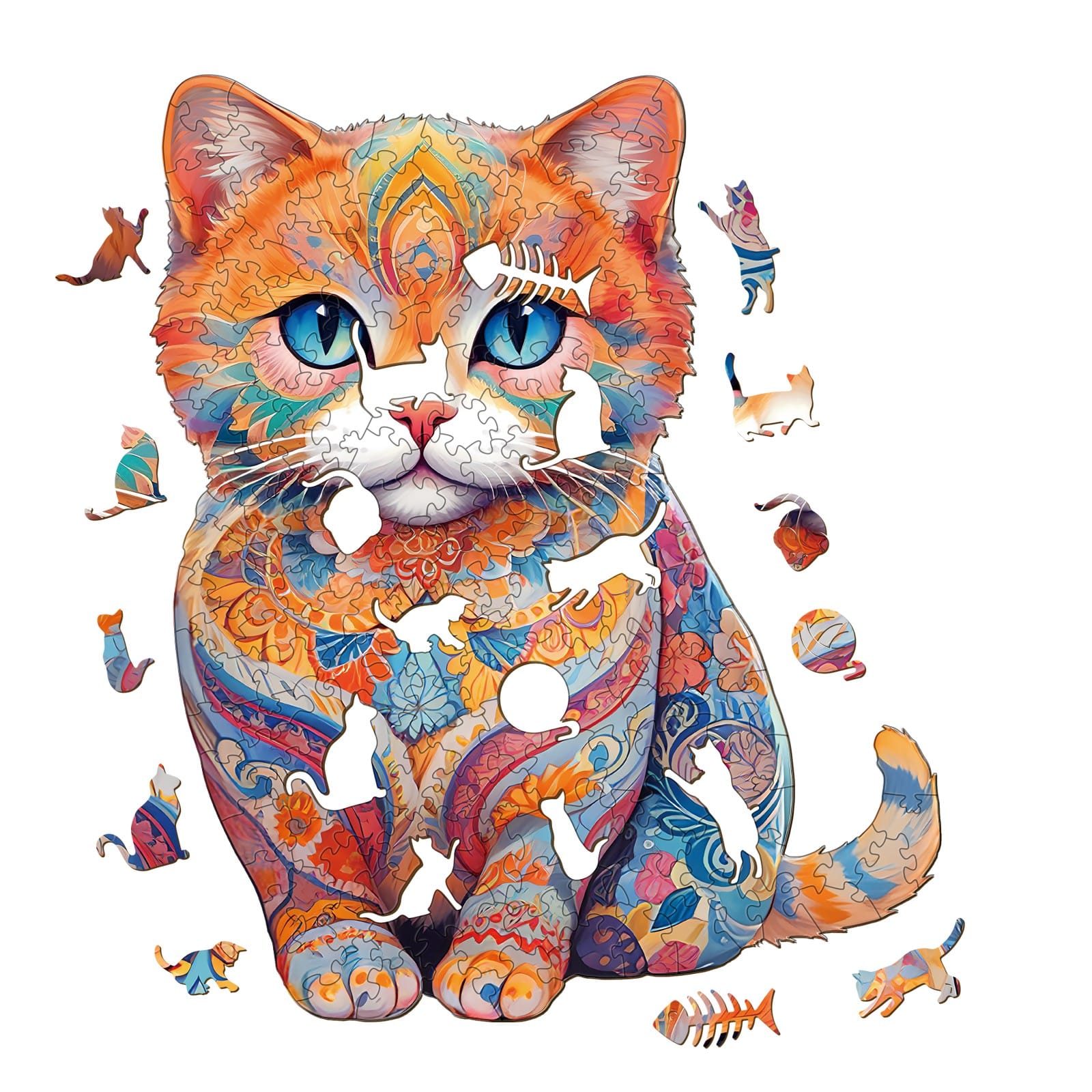 Wooden Jigsaw Puzzle - Cute Scottish Cat - Image 2