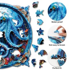 Alternative view of Wooden Jigsaw Puzzle - Deep-sea Octopus