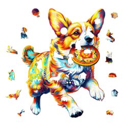 Alternative view of Wooden Jigsaw Puzzle - Dog Playing with Toys