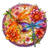 Wooden Jigsaw Puzzle - Dragonflies and Flowers
