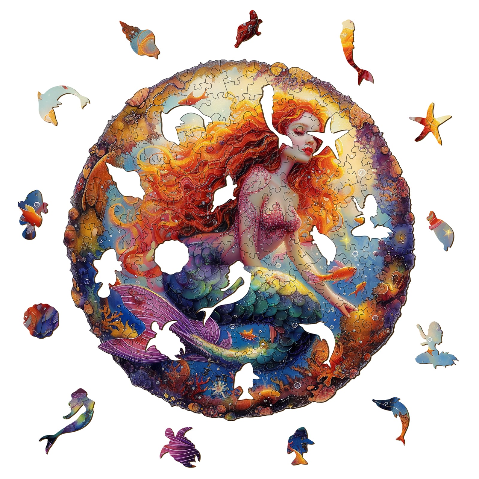 Wooden Jigsaw Puzzle - Elegant Mermaid - Image 2