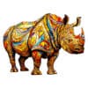 Wooden Jigsaw Puzzle - Fierce Rhinoceros