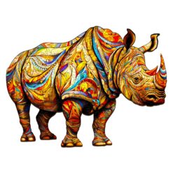 Wooden Jigsaw Puzzle - Fierce Rhinoceros