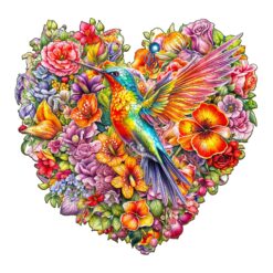 Wooden Jigsaw Puzzle - Hummingbird and Flower
