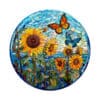 Wooden Jigsaw Puzzle - Stained Glass Sunflower