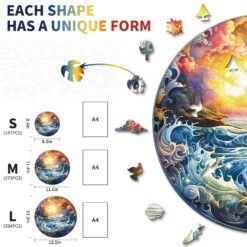 Alternative view of Wooden Jigsaw Puzzle - Sunlit Ocean