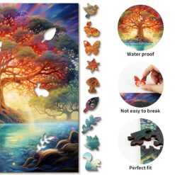 Alternative view of Wooden Jigsaw Puzzle - Twilight Divine Tree
