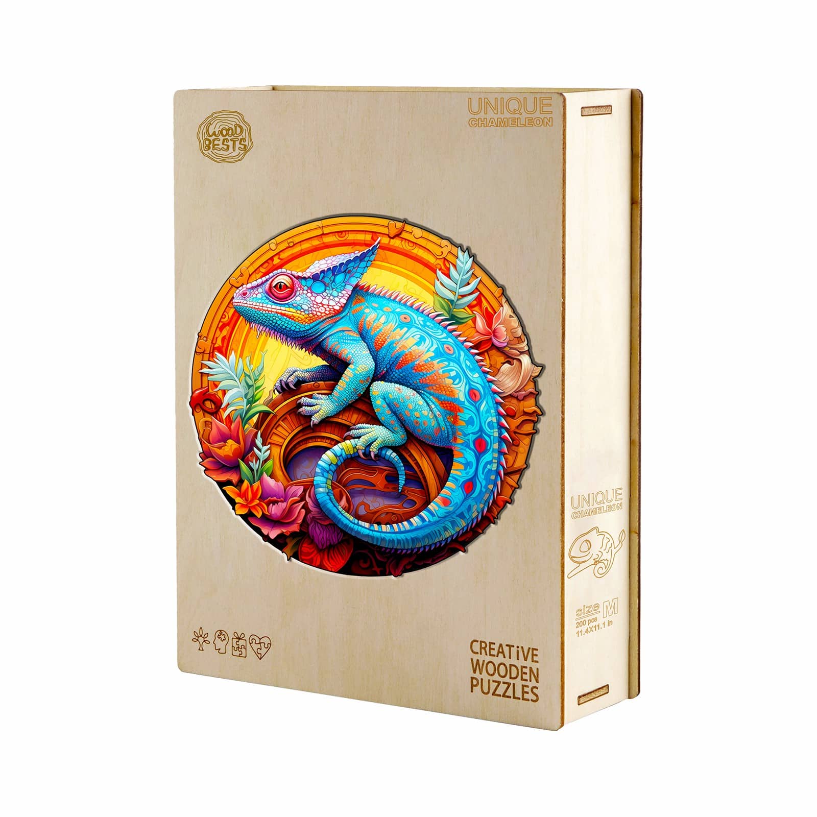 Wooden Jigsaw Puzzle - Unique Chameleon - Image 5