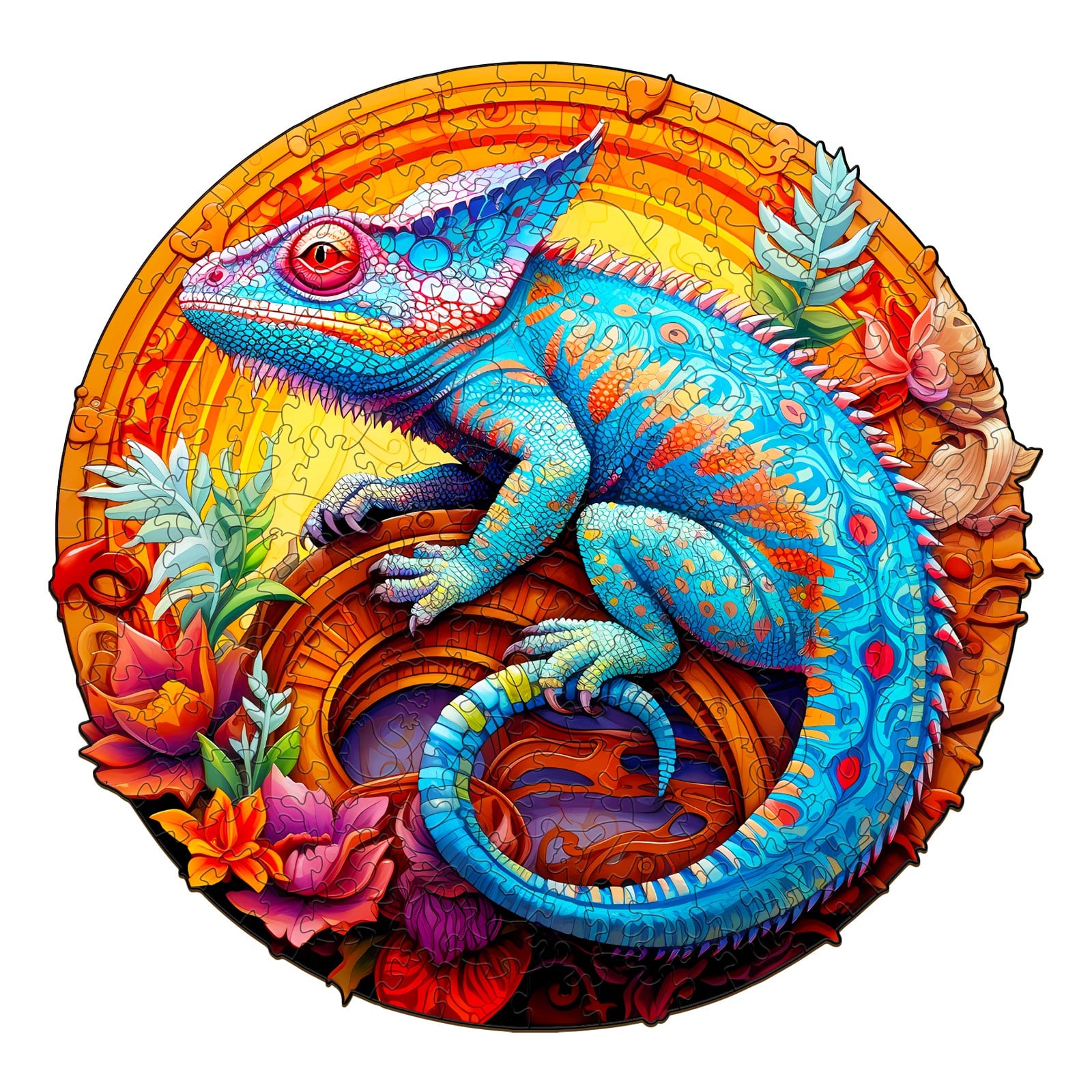 Wooden Jigsaw Puzzle - Unique Chameleon