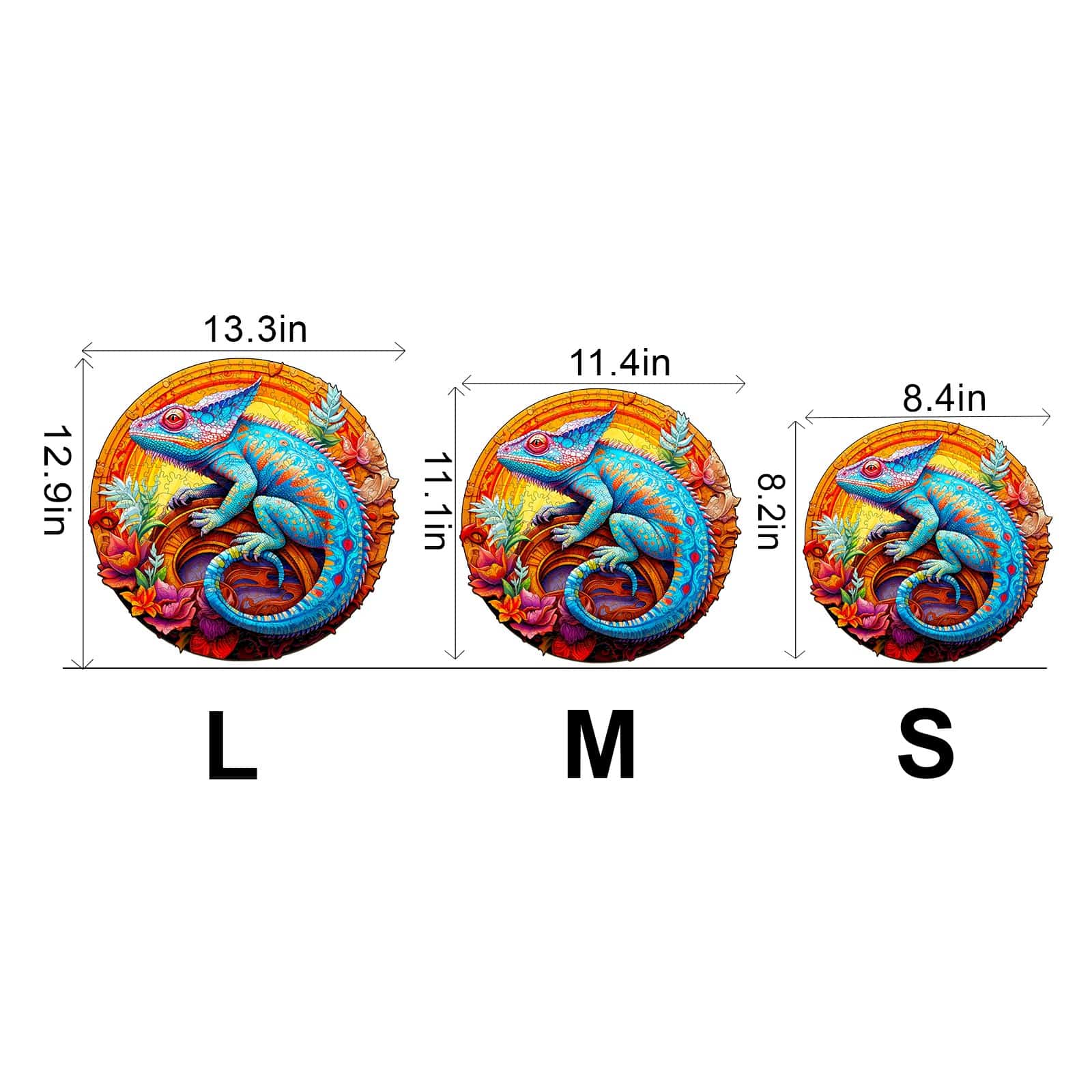 Wooden Jigsaw Puzzle - Unique Chameleon - Image 3