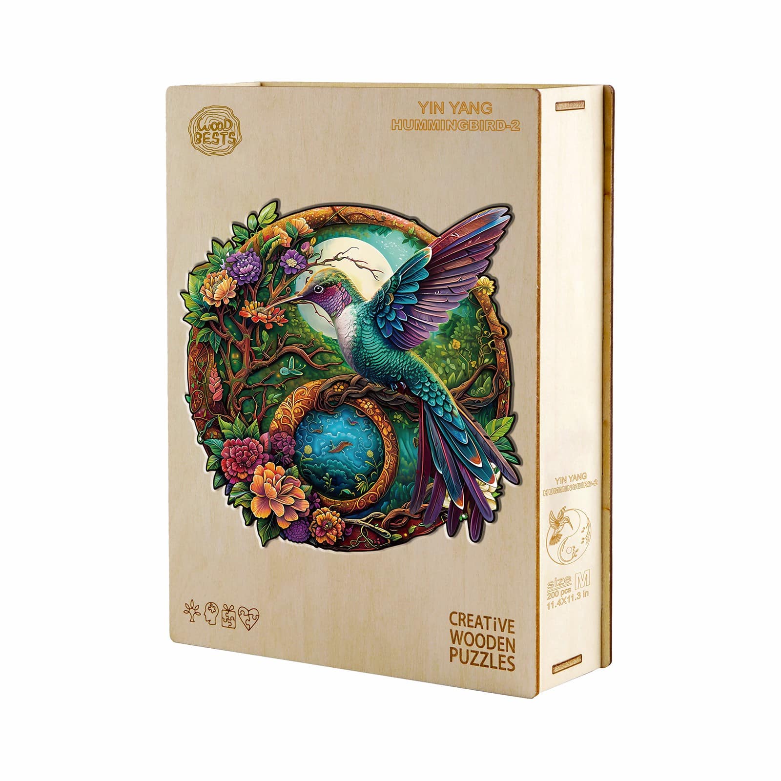 Wooden Jigsaw Puzzle - Yin Yang Hummingbird 2 - Image 5