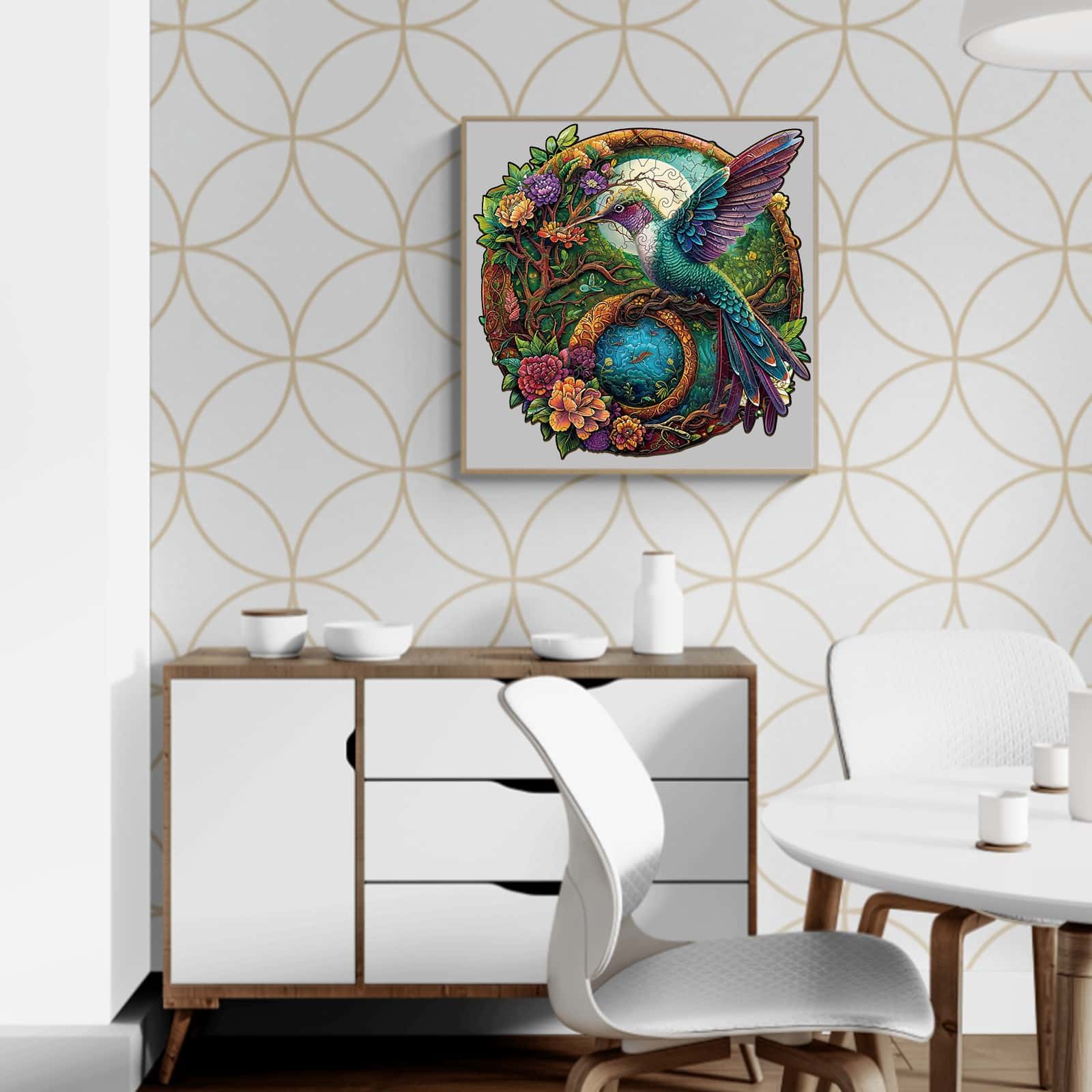 Wooden Jigsaw Puzzle - Yin Yang Hummingbird 2 - Image 7