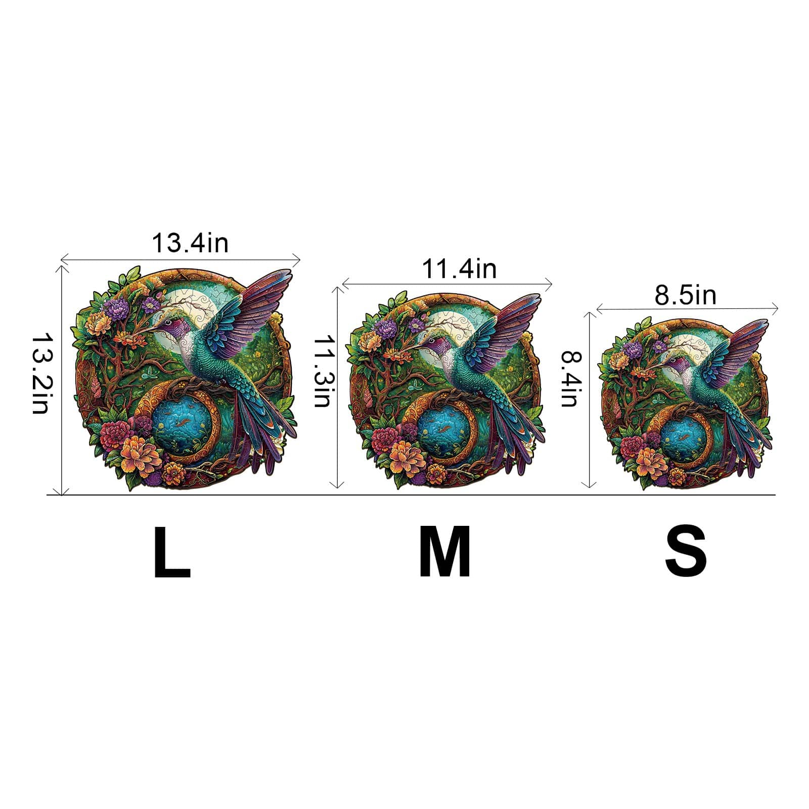 Wooden Jigsaw Puzzle - Yin Yang Hummingbird 2 - Image 3