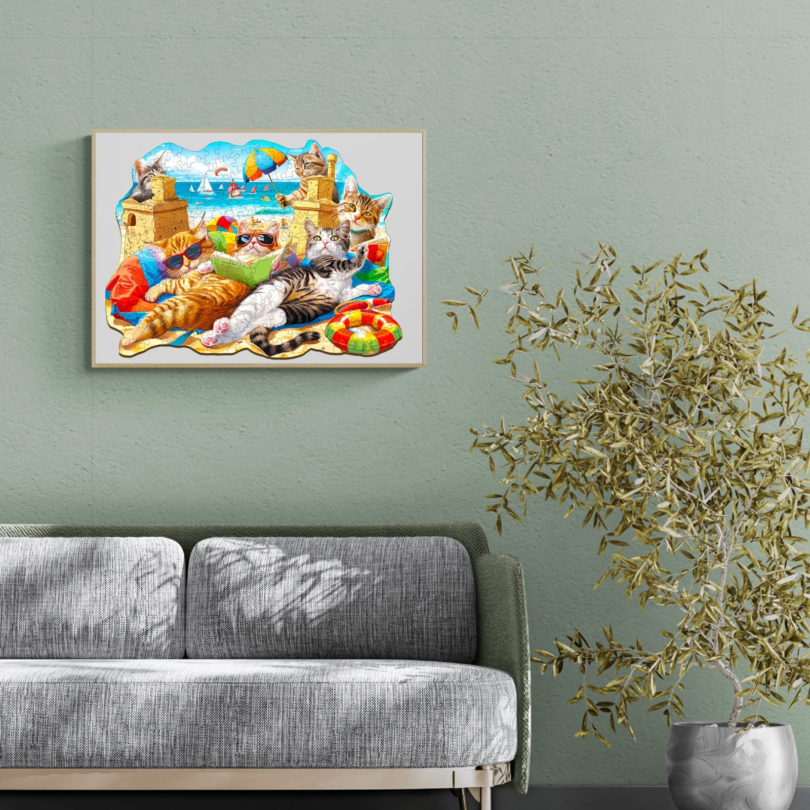 Wooden Jigsaw Puzzle - Beach Cat - Image 8