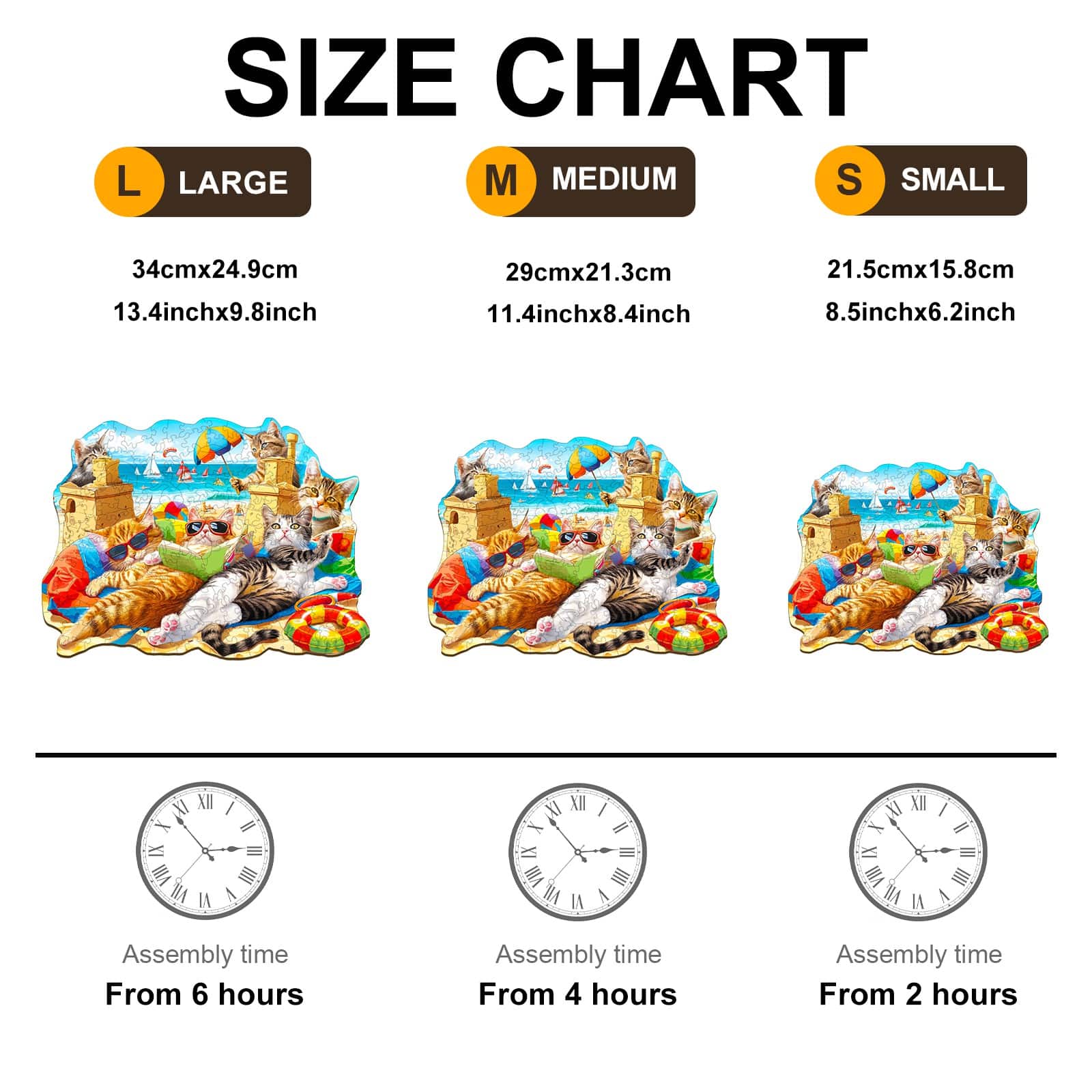 Wooden Jigsaw Puzzle - Beach Cat - Image 3