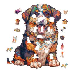 Alternative view of Wooden Jigsaw Puzzle - Bernese Mountain Dog