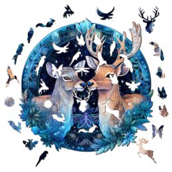 Alternative view of Wooden Jigsaw Puzzle - Deer Patron Saint