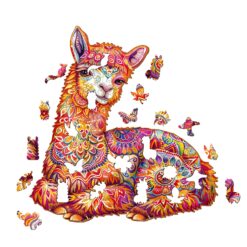 Alternative view of Wooden Jigsaw Puzzle - Elegant llama
