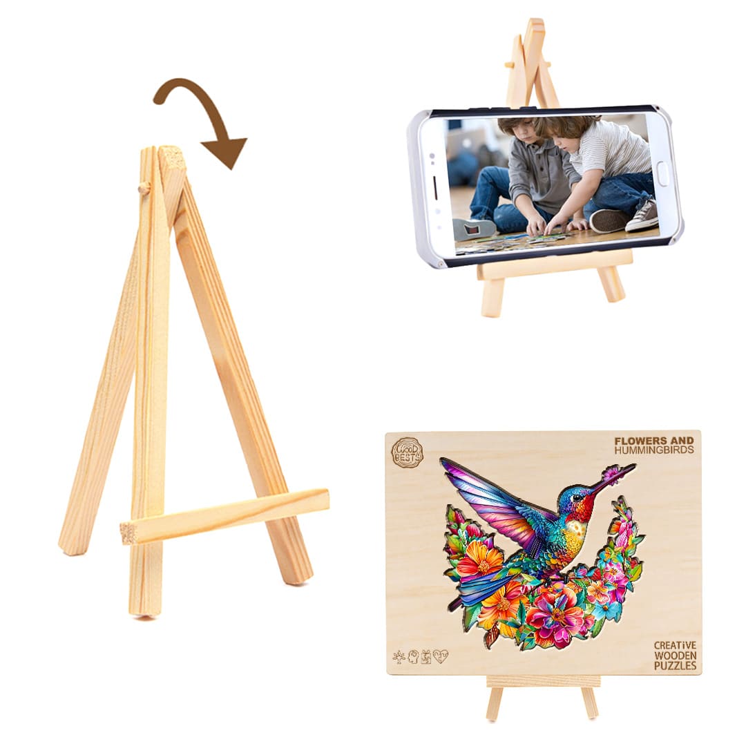 Wooden Jigsaw Puzzle - Flowers and Hummingbird - Image 6