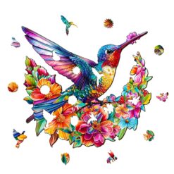 Alternative view of Wooden Jigsaw Puzzle - Flowers and Hummingbird