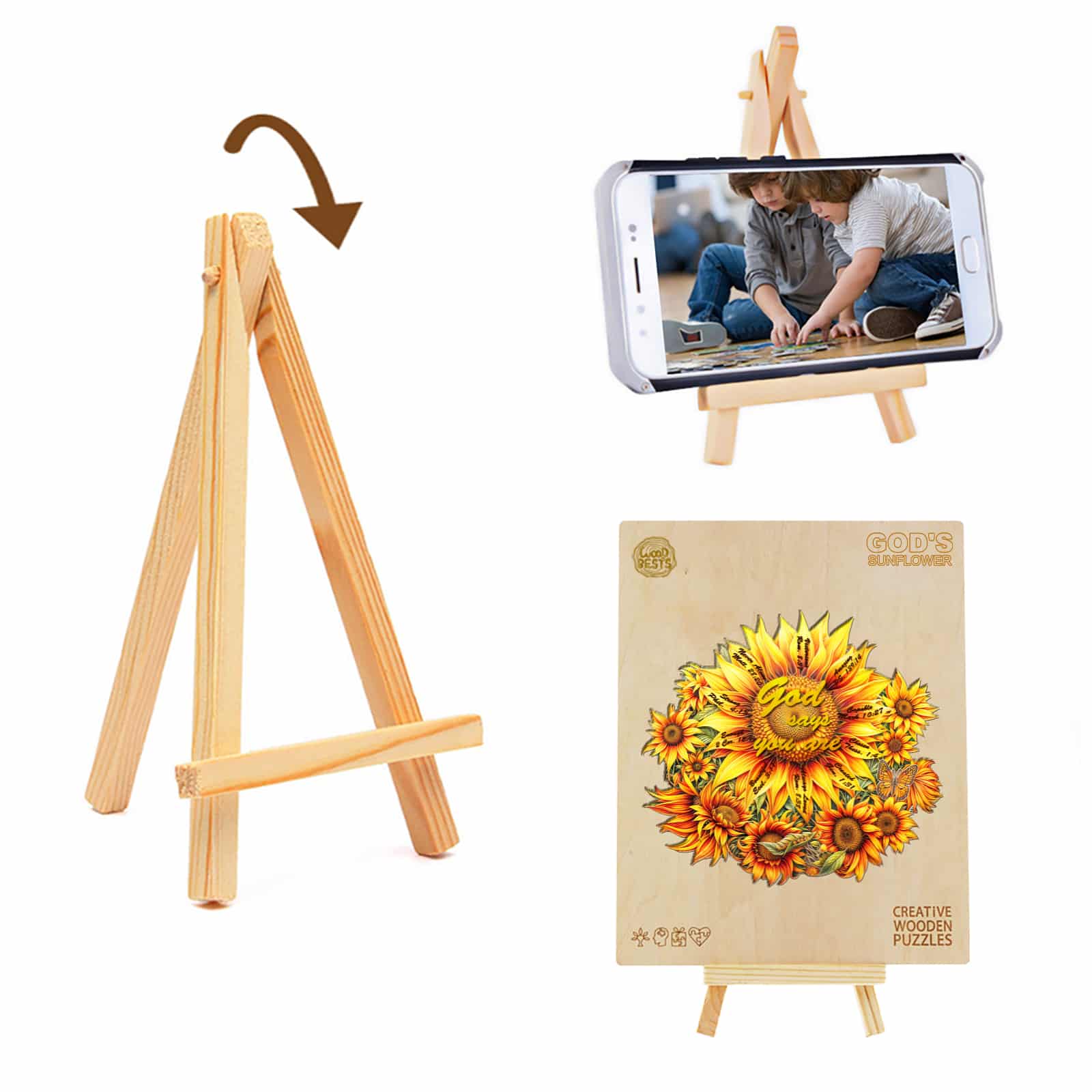 Wooden Jigsaw Puzzle - God's Sunflower - Image 6