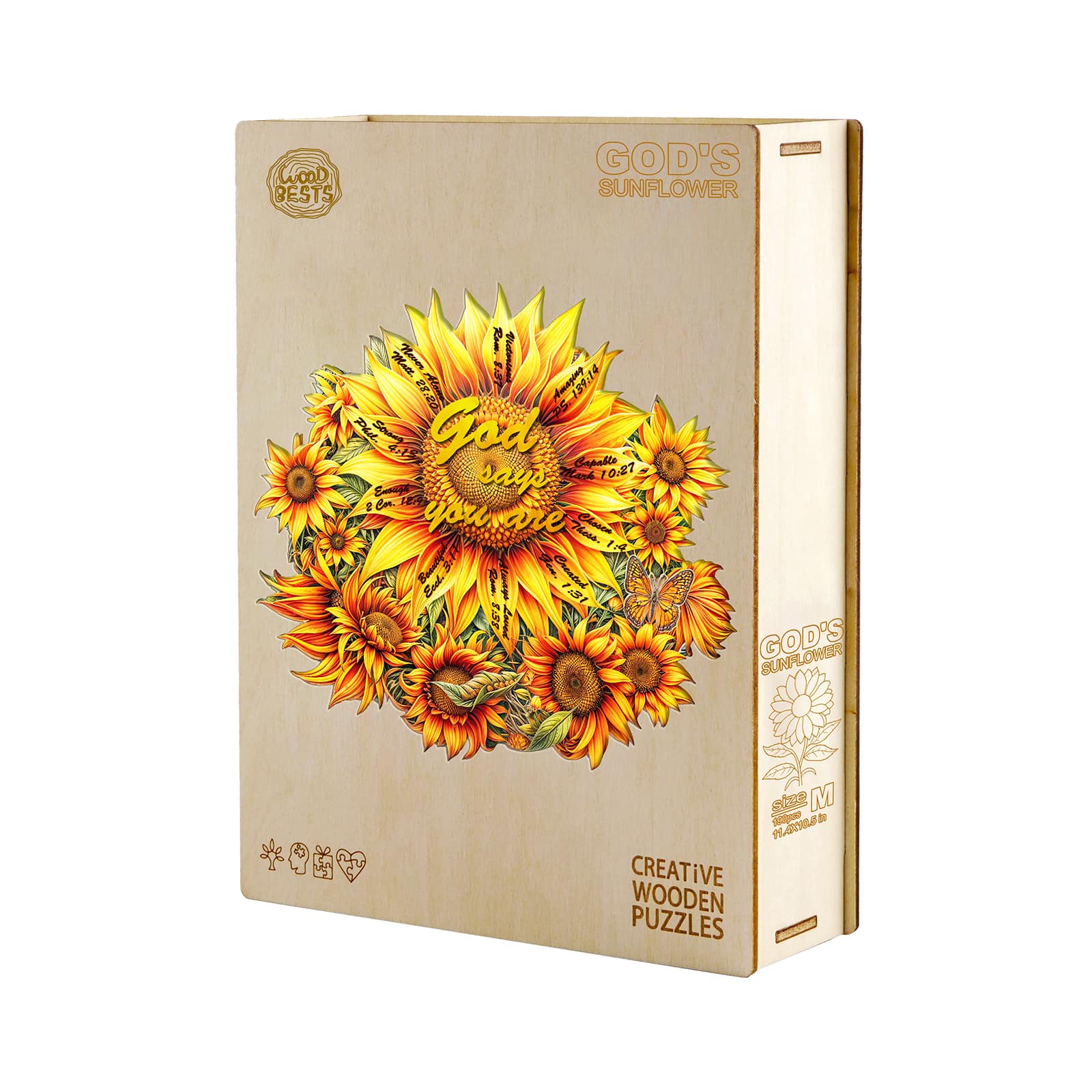 Wooden Jigsaw Puzzle - God's Sunflower - Image 5