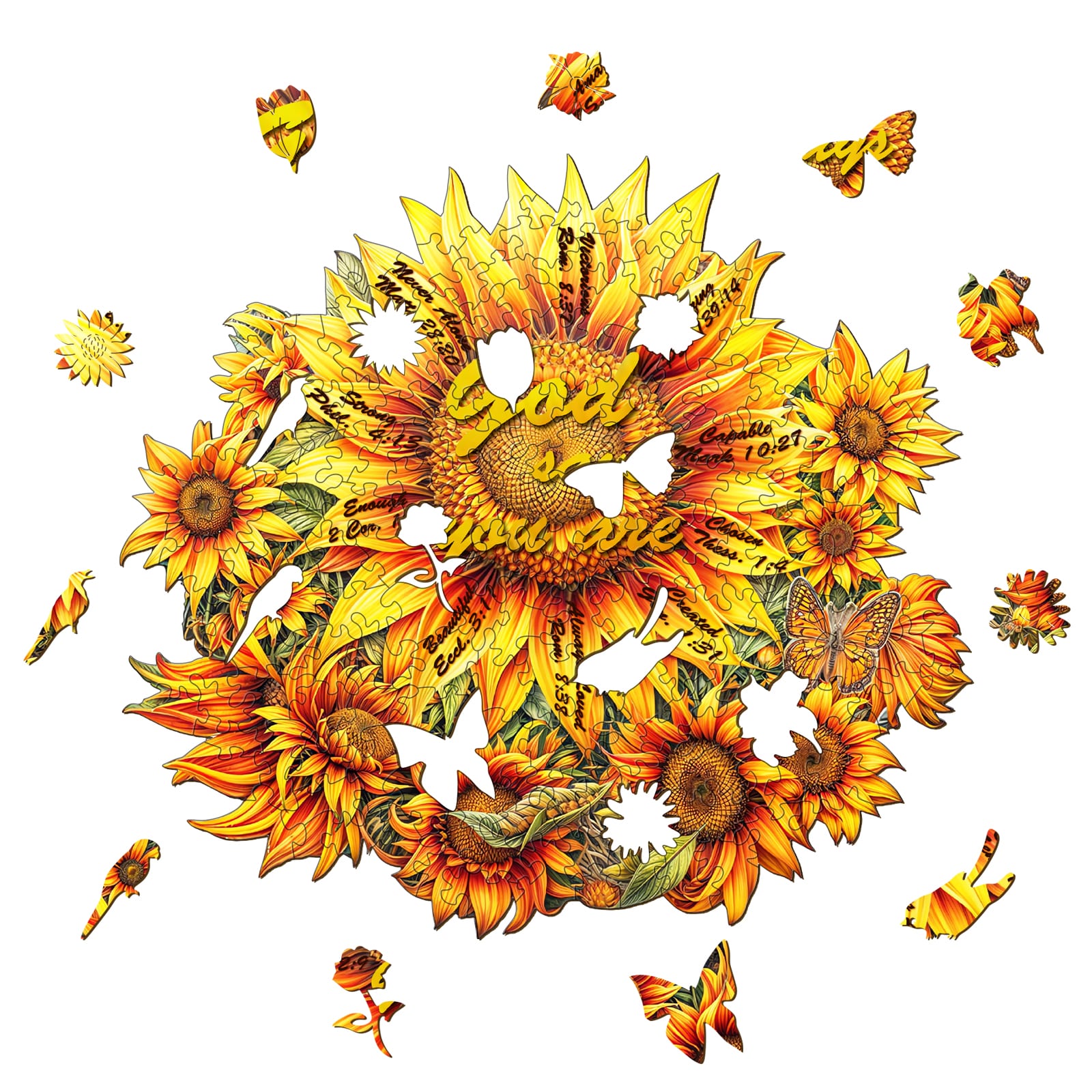 Wooden Jigsaw Puzzle - God's Sunflower - Image 2