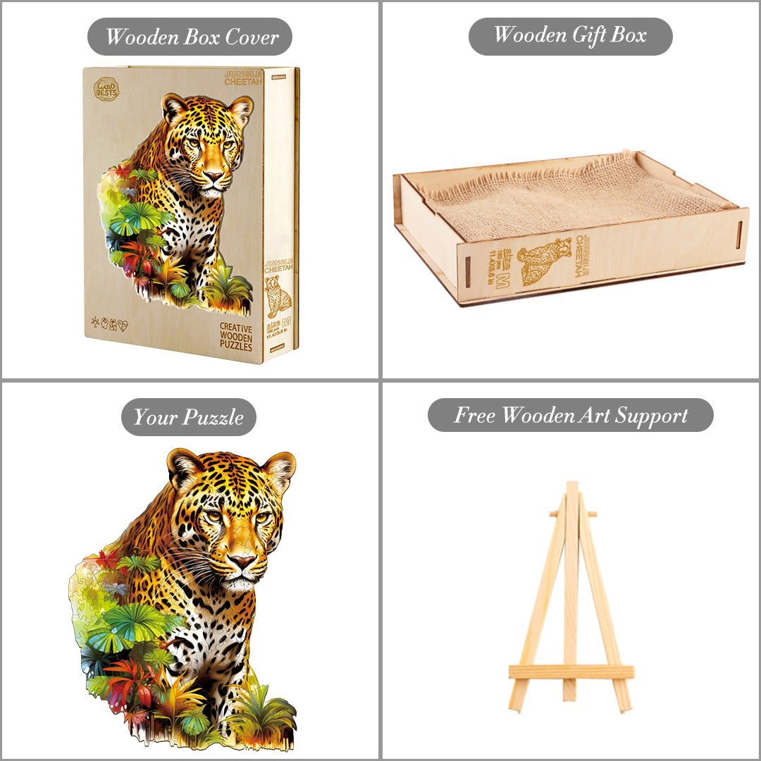 Wooden Jigsaw Puzzle - Jungle Cheetah - Image 4