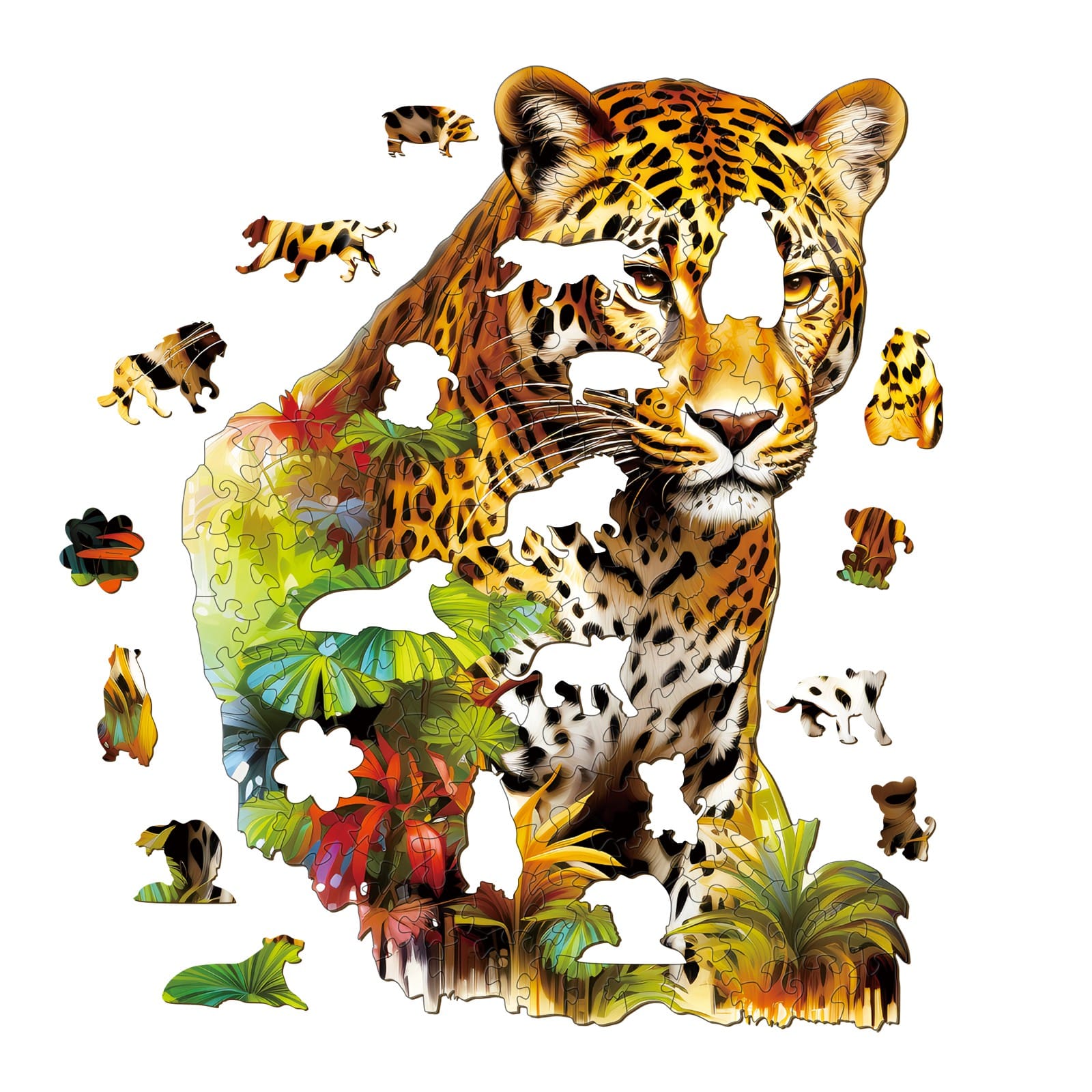 Wooden Jigsaw Puzzle - Jungle Cheetah - Image 2