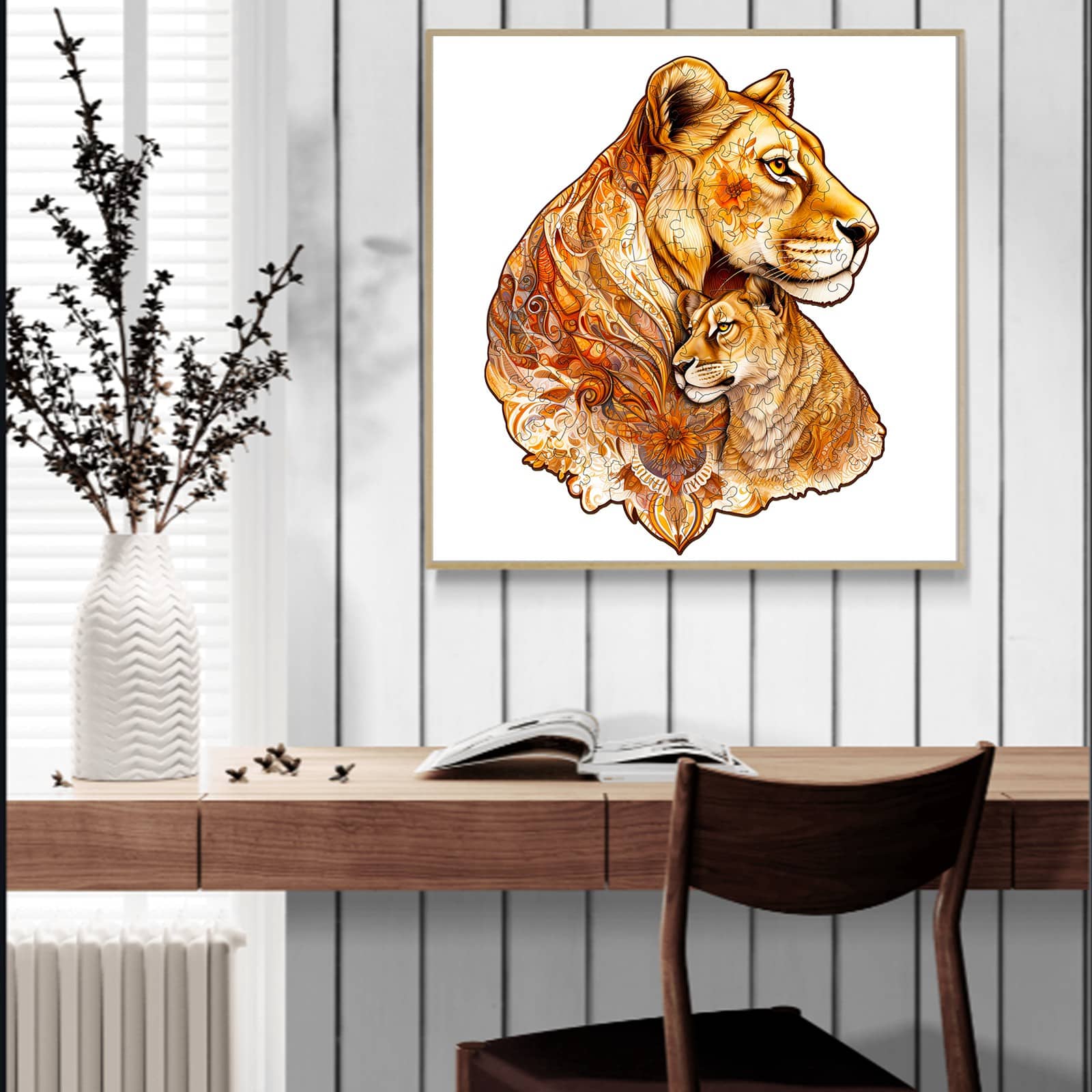 Wooden Jigsaw Puzzle - Motherly Lion - Image 7