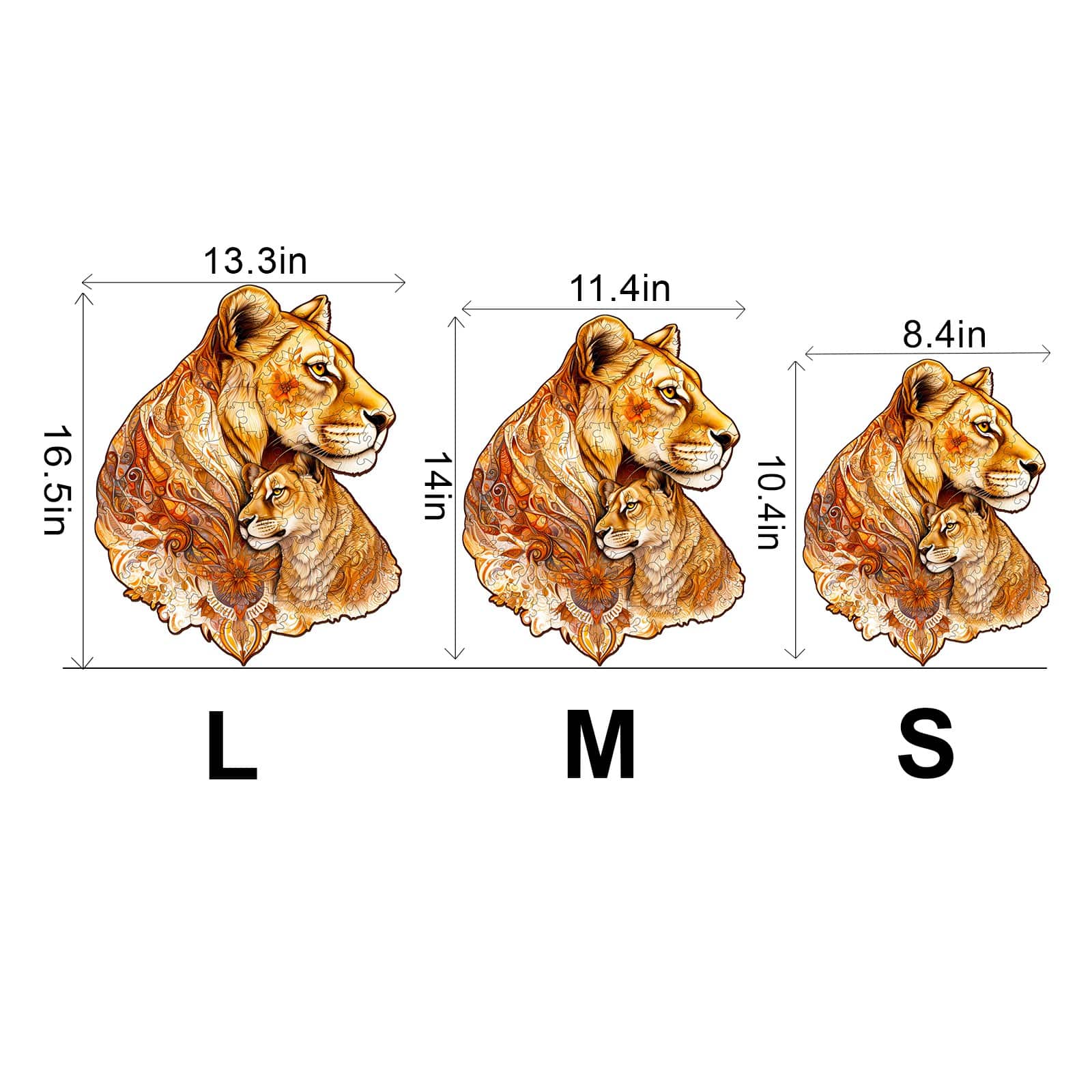 Wooden Jigsaw Puzzle - Motherly Lion - Image 3