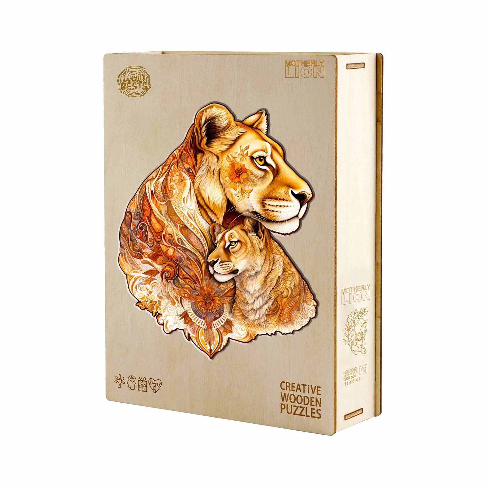 Wooden Jigsaw Puzzle - Motherly Lion - Image 5