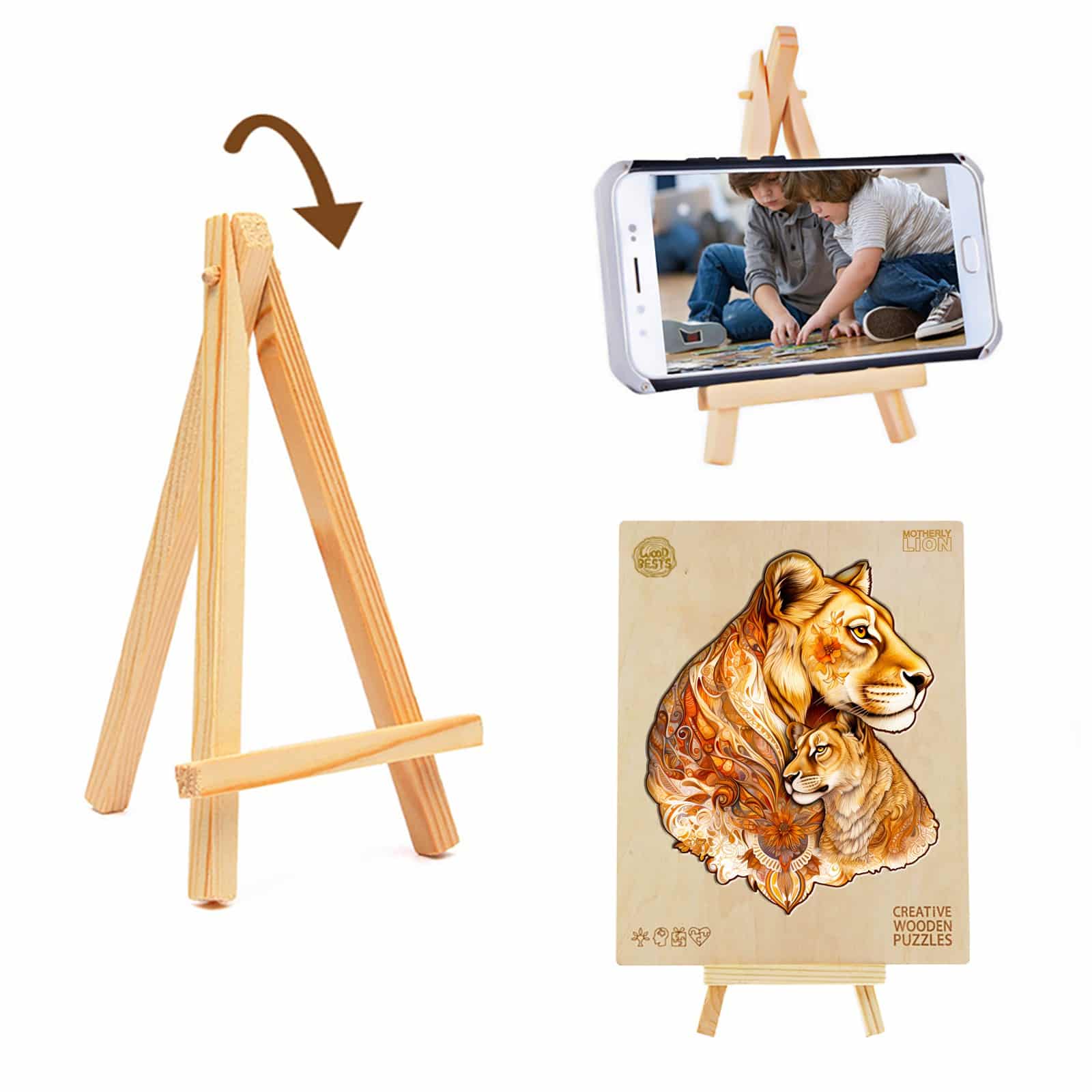 Wooden Jigsaw Puzzle - Motherly Lion - Image 6