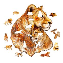 Alternative view of Wooden Jigsaw Puzzle - Motherly Lion