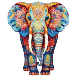 Wooden Jigsaw Puzzle - Orange Elephant