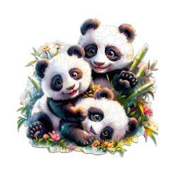 Wooden Jigsaw Puzzle - Panda Family