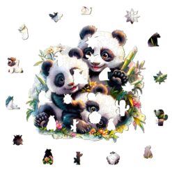 Alternative view of Wooden Jigsaw Puzzle - Panda Family