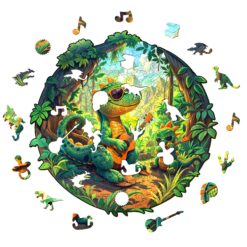 Alternative view of Wooden Jigsaw Puzzle - Rock Dinosaur