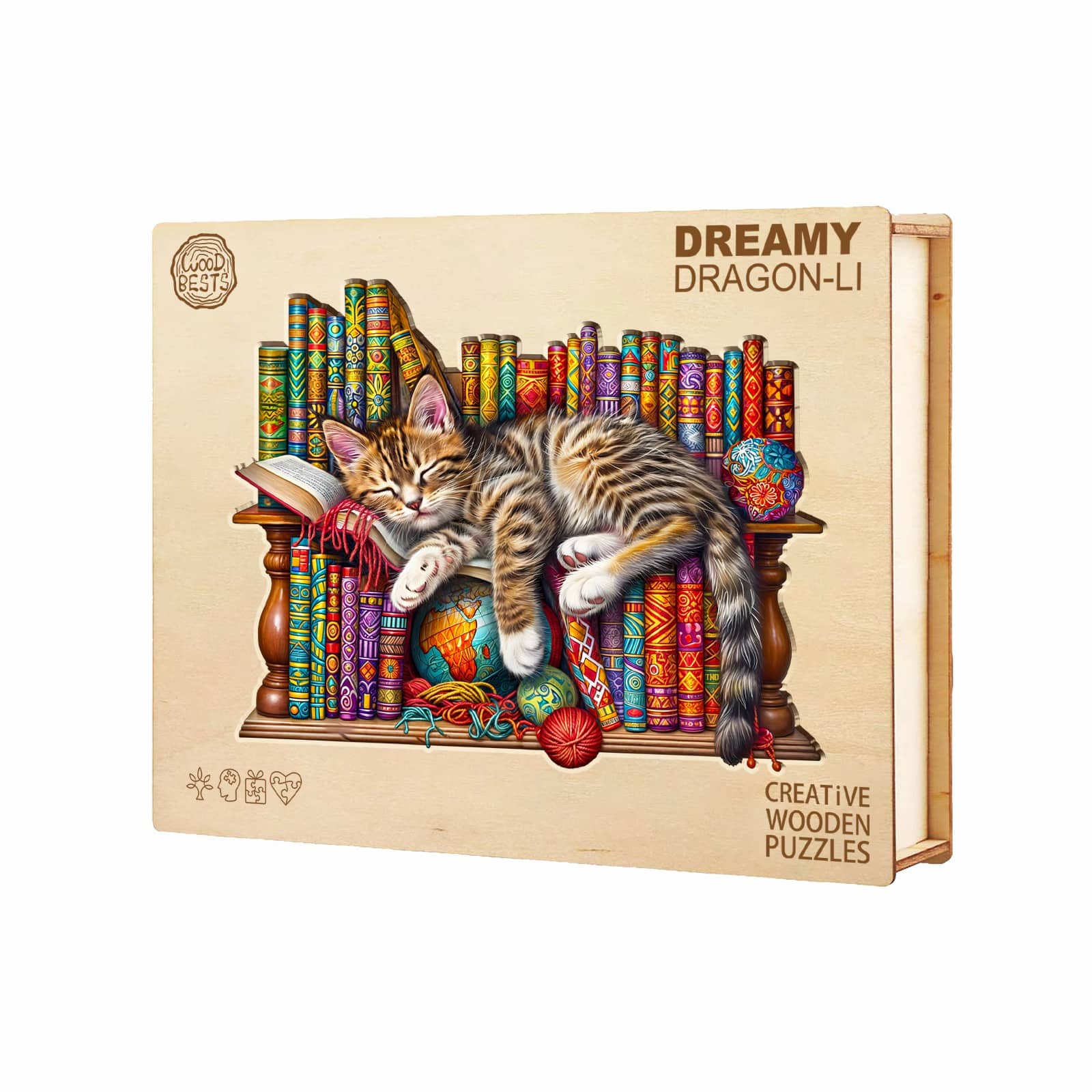 Wooden Jigsaw Puzzle - Sleepy Cat - Image 5