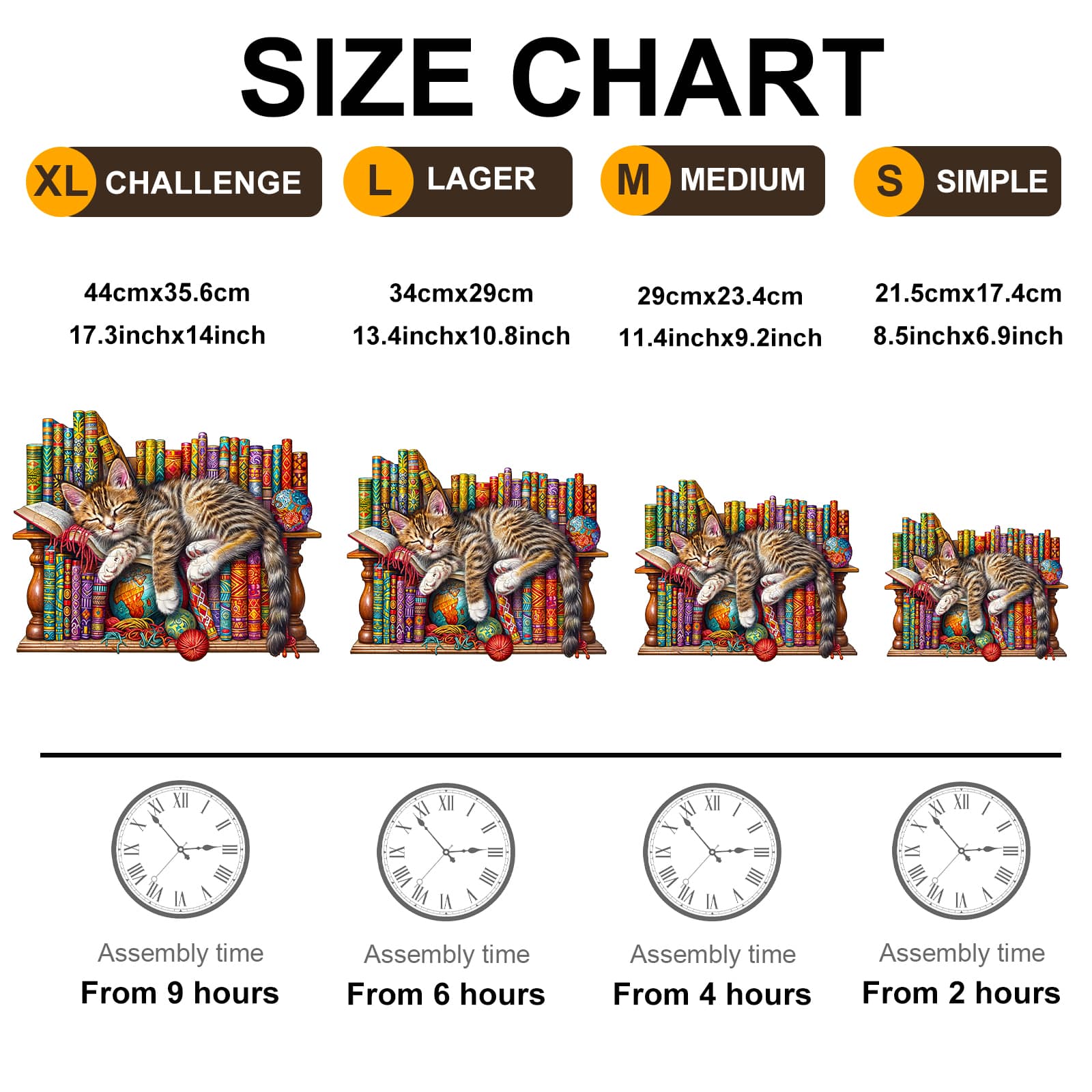 Wooden Jigsaw Puzzle - Sleepy Cat - Image 3