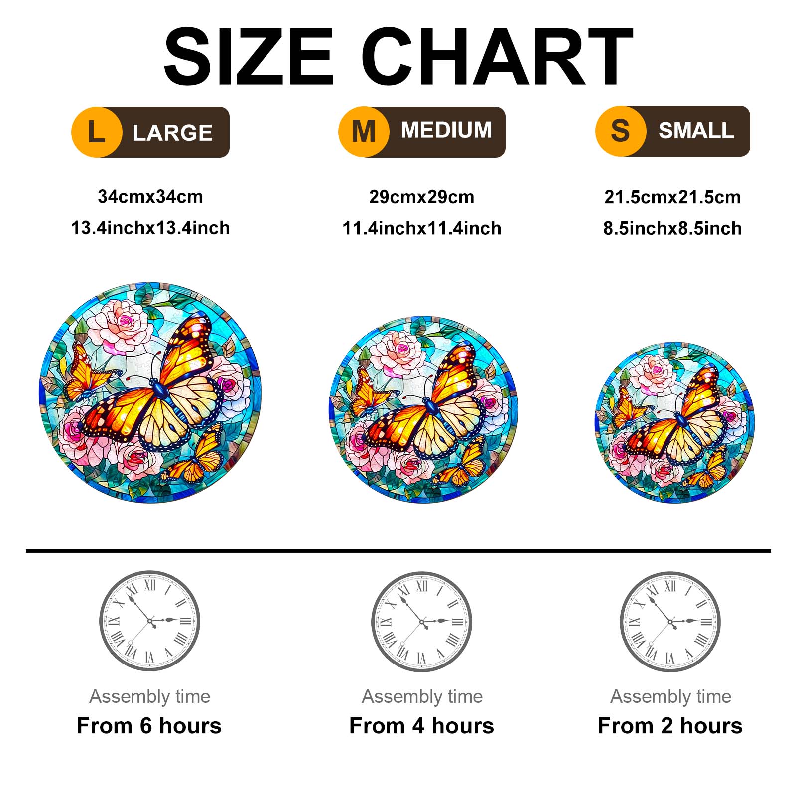 Wooden Jigsaw Puzzle - Stained Glass Butterfly - Image 3