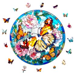 Alternative view of Wooden Jigsaw Puzzle - Stained Glass Butterfly